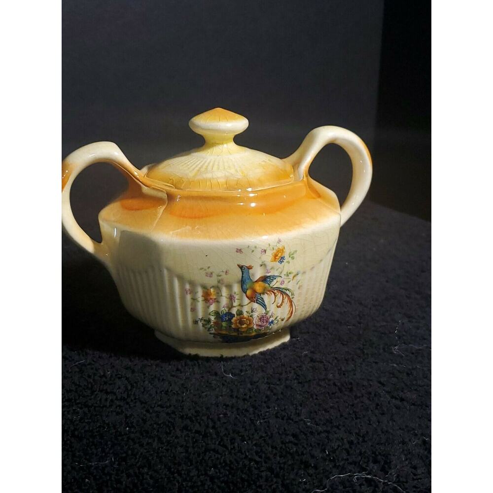 Sugar Bowl & Lid Bird of Paradise by Salem China Vintage-GUC